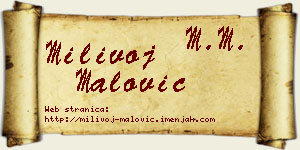 Milivoj Malović vizit kartica
